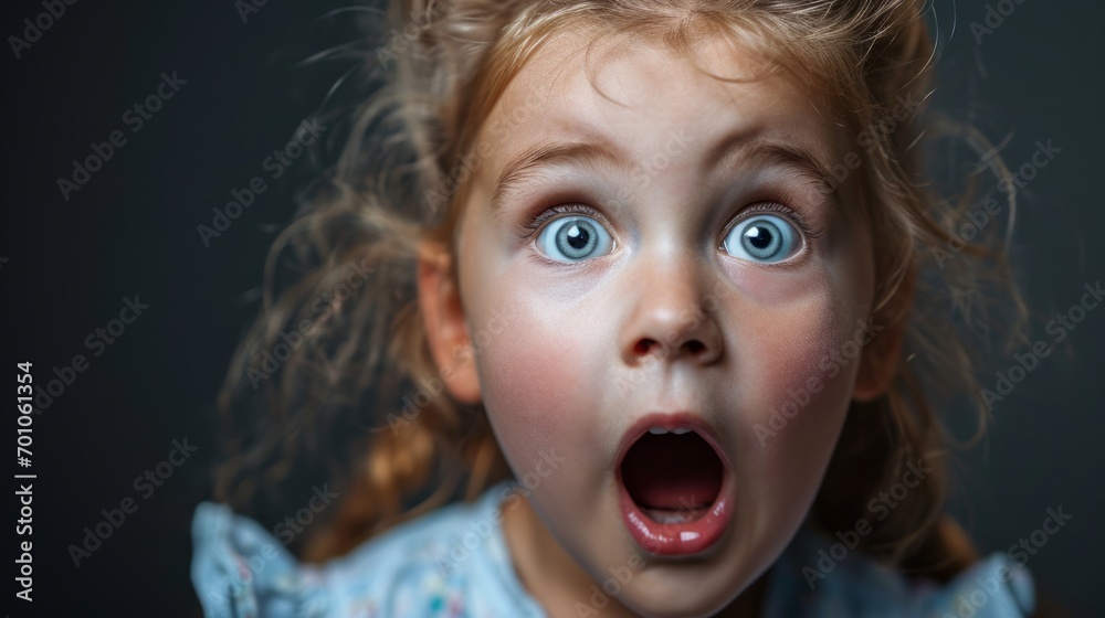 A portrait of impressed, speechless young girl with Shocked an open mouth staring, I can't believe it's isolated in Studio background, Free copy Space A portrait of impressed, speechless young girl with Shocked an open mouth staring, I can't believe it's isolated in Studio background, Free copy Space