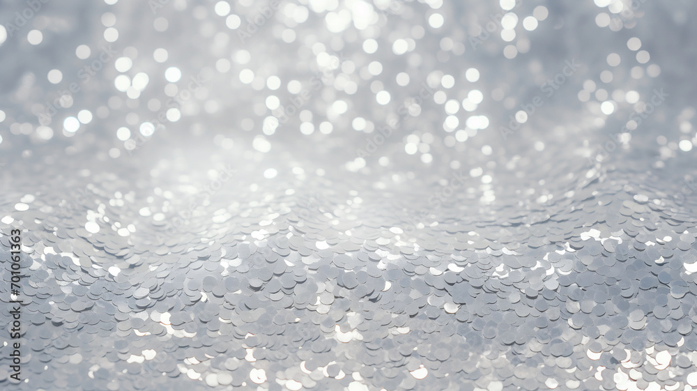 Silver sparkles and glitters, metalic sequins, blurry bokeh of gold rain picture, shiny, very bright, abstract silver background texture Silver sparkles and glitters, metalic sequins, blurry bokeh of gold rain picture, shiny, very bright, abstract silver background texture