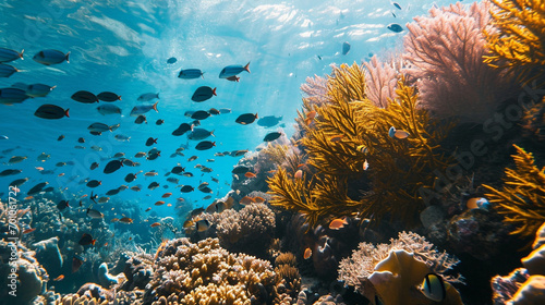Healthy coral reefs boosting fishing and tourism, AI Generated