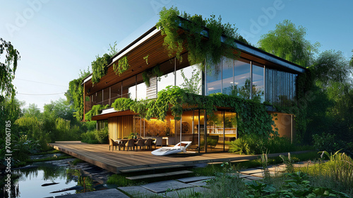 Image of house entirely powered by green energy, AI Generated © Shining Pro