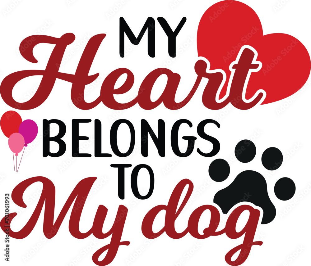 My heart belongs to dog T-Shirt, Heart T-Shirt, Groovy Valentine Shirt, kids Valentine, February 14, Love Shirt, Be mine, My first valentine's day, Cut File For Cricut And Silhouette
