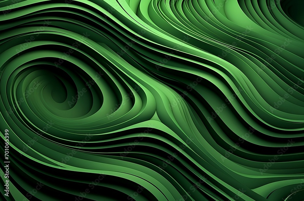3D dark green abstract background
