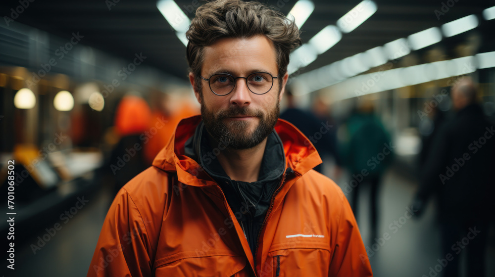 Smiling man working in a warehouse Smiling man working in a warehouse