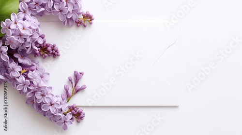 A sophisticated lavender invitation card perfectly isolated on a clean white background  the high-resolution image capturing its refined design and soft color.