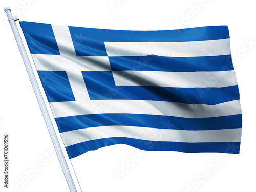 Greece national flag on white background.