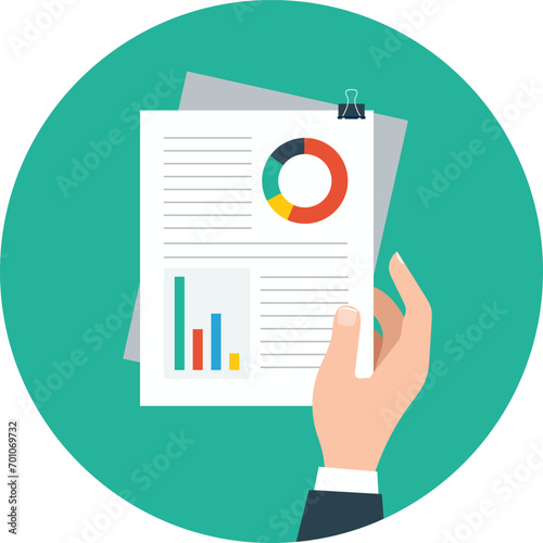 business graph in hand. office icon vector png. business icon vector. photo