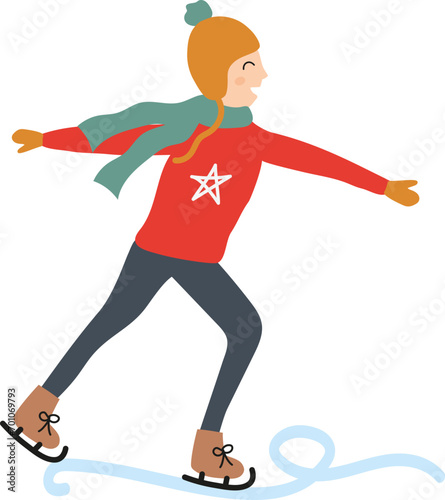 Boy Skating On The Ice
