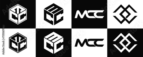 MCC logo. M C C design. White MCC letter. MCC, M C C letter logo design. Initial letter MCC linked circle uppercase monogram logo. M C C letter logo vector design. MCC letter logo design five style.