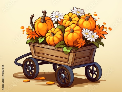 pumpkins and flowers