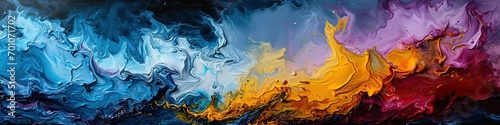 Colorful Abstract Thermal Wave Panorama - Vivid Spectrum for Contemporary Home and Office Decor