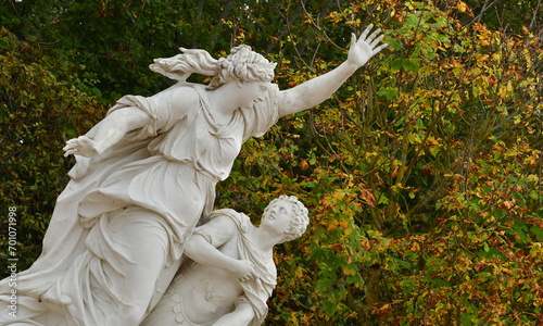 Versailles; France - october 27 2023 : statue in the castle park photo