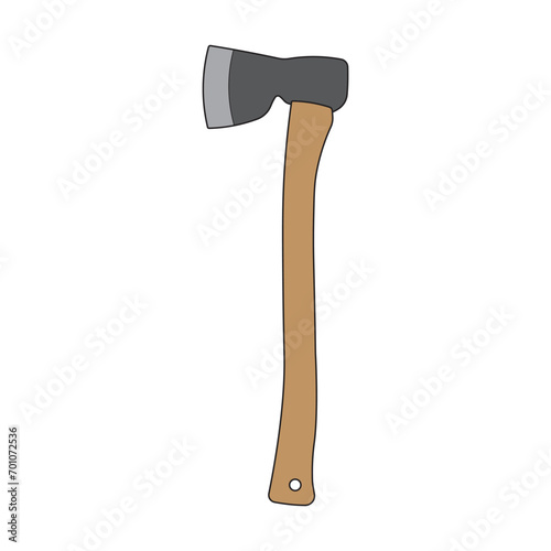 Kids drawing Cartoon Vector illustration carpenter axe icon Isolated on White Background