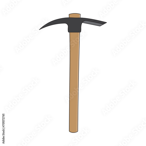 Kids drawing Cartoon Vector illustration grub axe icon Isolated on White Background