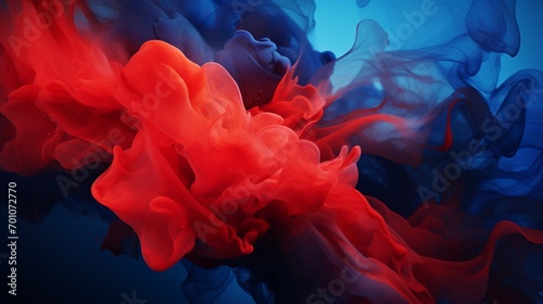 a fiery red and deep blue hues merge seamlessly, creating a visually stimulating and calming background that captures the essence of passion and tranquility coexisting harmoniously.
