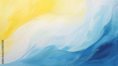 a  vibrant yellow and tranquil blue hues blend together in a gentle swirl of colors, creating a calming and relaxing background that exudes happiness and peacefulness. © Khan