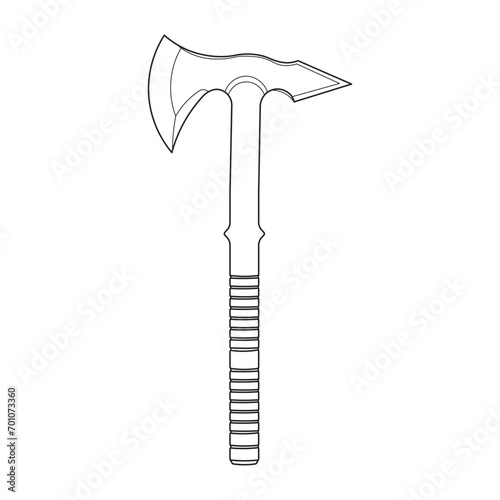 Hand drawn Kids drawing Cartoon Vector illustration tomahawk icon Isolated on White Background
