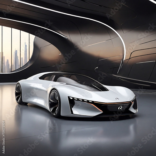Abstract Supersonic aerodynamic design for an electric luxury concept automobile generative ai