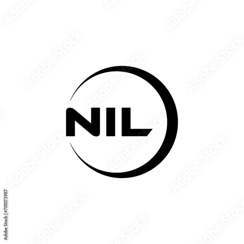 NIL letter logo design with white background in illustrator, cube logo, vector logo, modern alphabet font overlap style. calligraphy designs for logo, Poster, Invitation, etc.