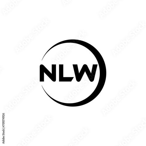 NLW letter logo design with white background in illustrator, cube logo, vector logo, modern alphabet font overlap style. calligraphy designs for logo, Poster, Invitation, etc.