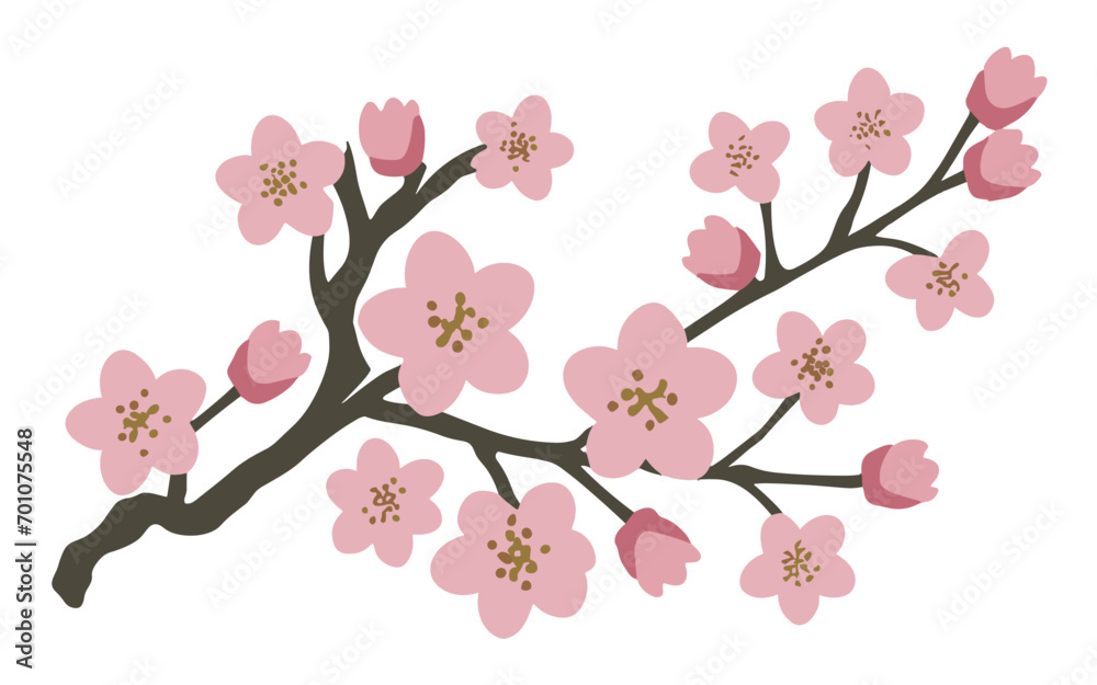 Naklejka premium Abstract cherry blossom flowers vector clipart.