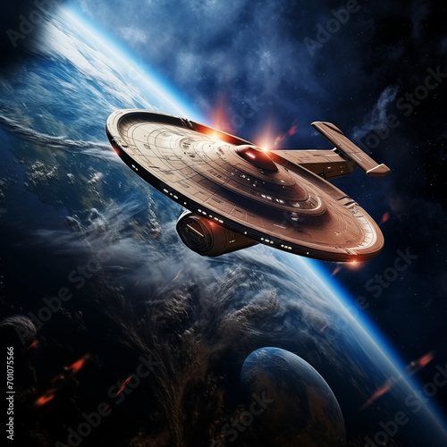 Star Trek Raumschiff im All photo