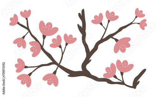 Abstract cherry blossom flowers vector clipart.
