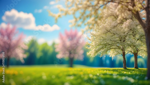 Park in Spring: Trees, Sky, Grass, and Nature's Colors