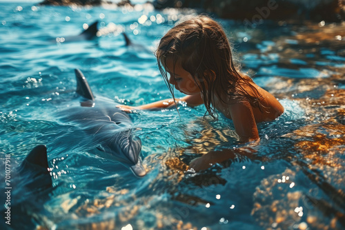 Kind mit Delphinen