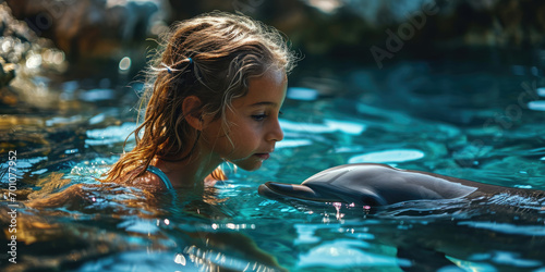 Kind mit Delphinen