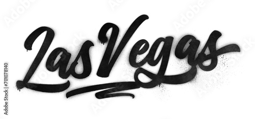 Las Vegas city name written in graffiti-style brush script lettering with spray paint effect isolated on transparent background
