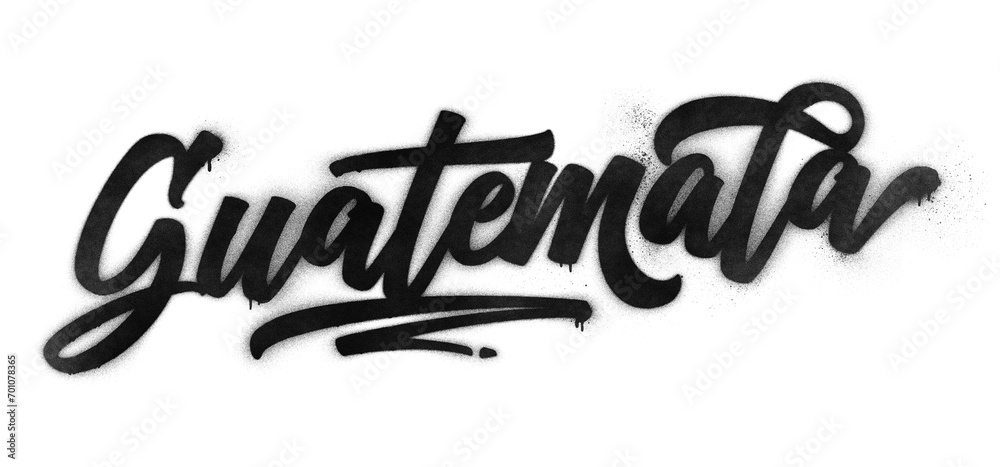 Guatemala country name written in graffiti-style brush script lettering with spray paint effect isolated on transparent background Guatemala country name written in graffiti-style brush script lettering with spray paint effect isolated on transparent background