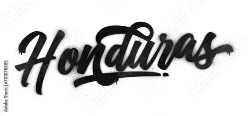 Honduras country name written in graffiti-style brush script lettering with spray paint effect isolated on transparent background