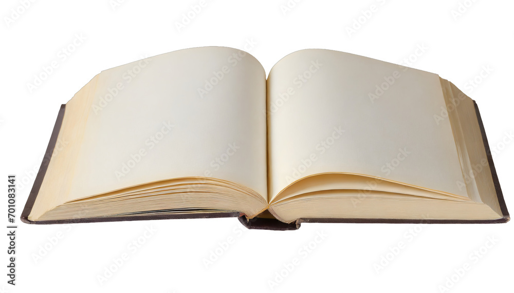 Old book cut out, open with blank pages - isolated on trtansparent background Old book cut out, open with blank pages - isolated on trtansparent background