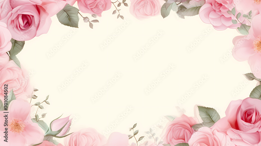 Floral frame with decorative flowers, decorative flower background pattern, floral border background