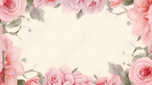 Floral frame with decorative flowers, decorative flower background pattern, floral border background