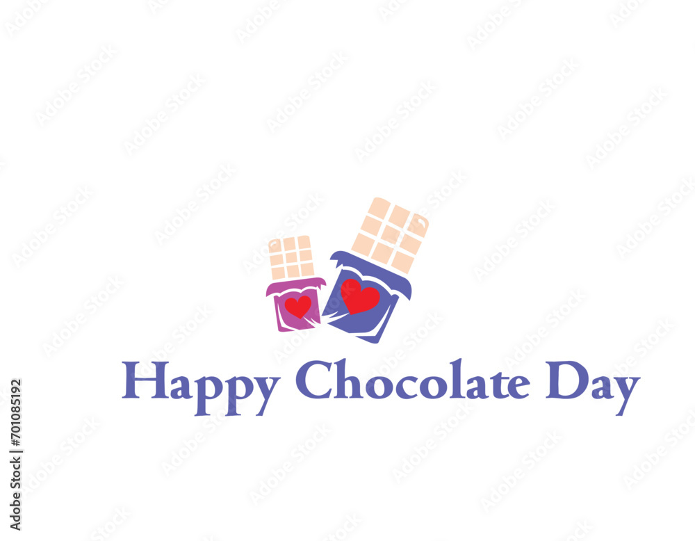 Fototapeta premium Happy Chocolate Day, Happy rose Day, Happy Valentine Day, Happy Hug Day, Happy Propose Day and Happy Kiss Day logo design vector illustration