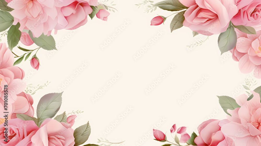 Floral frame with decorative flowers, decorative flower background pattern, floral border background Floral frame with decorative flowers, decorative flower background pattern, floral border background