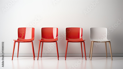Outstanding white chair of red  Unique  human resource a Leader  recruitment.