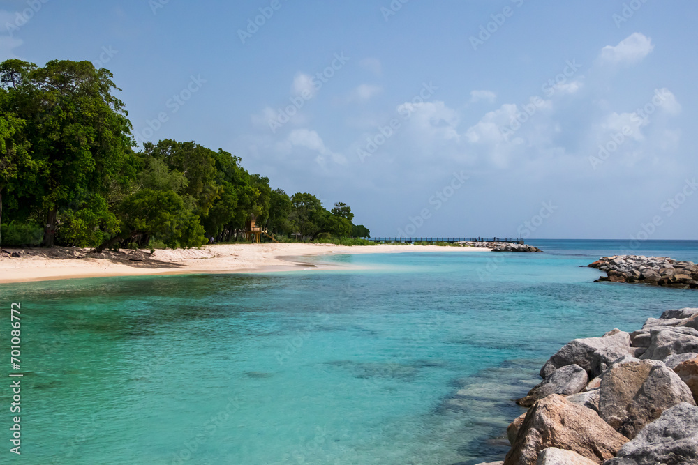 Heywoods Beach, Barbados: view of the tropical beach along the caribbean coast.