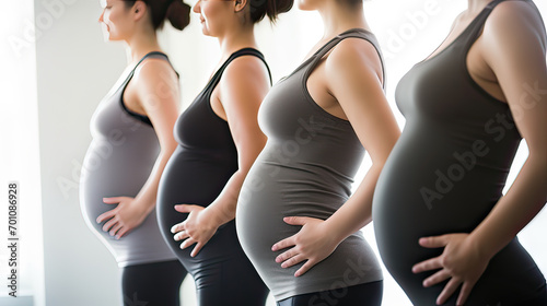 Pregnant mothers women do yoga exercise at home for healthy , Pregnant day