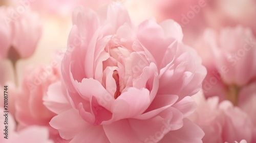 Unfocused blur pink peony petals abstract romance bac.Generative AI