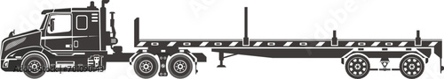 Semi Tandem Trailer Truck Vector