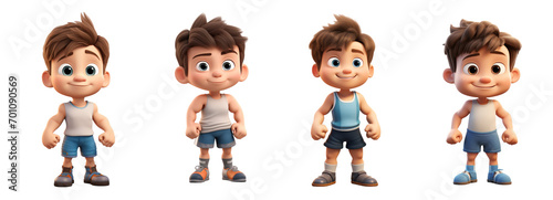 3D Cartoon Muscle Man. Animated Gym Enthusiast