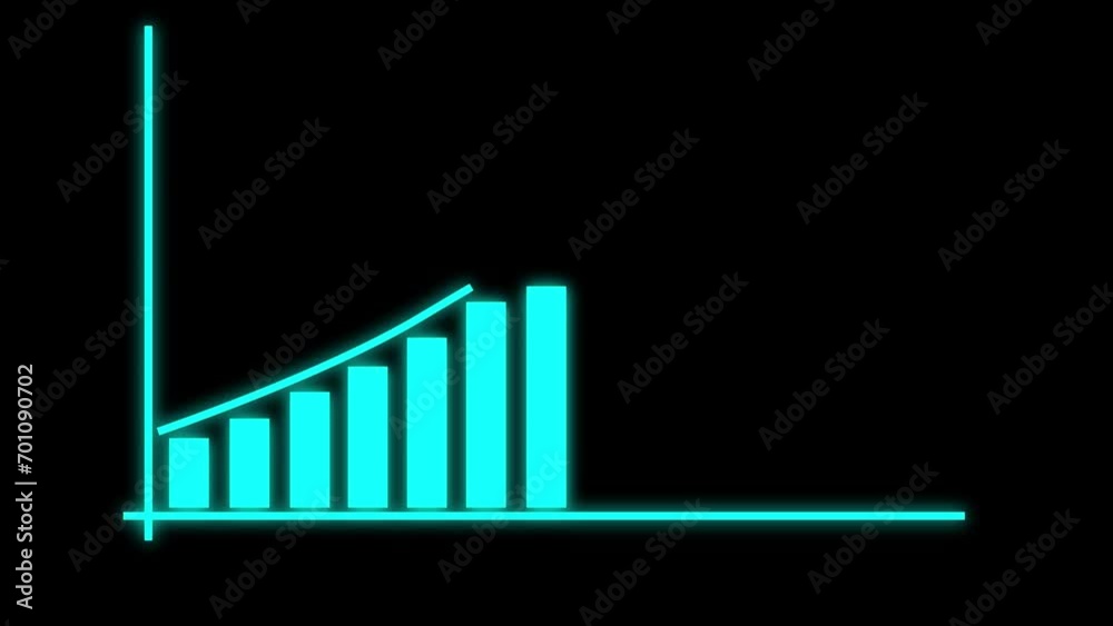 Abstract glowing business graph chart animation background   