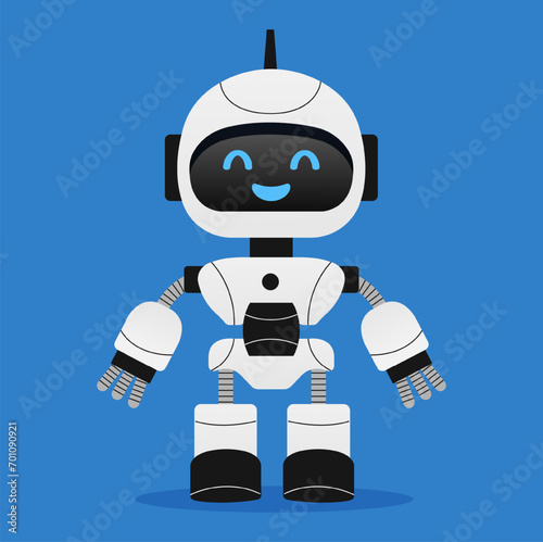 Robot, chat bot neural network, AI servers and robots technology.  Cute robot ai character.