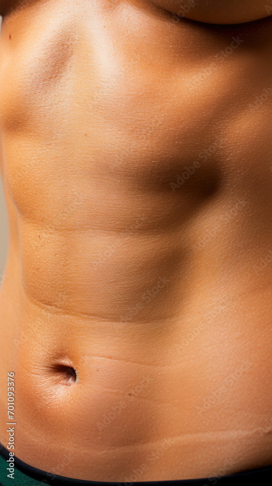 the belly of a woman. Generative AI