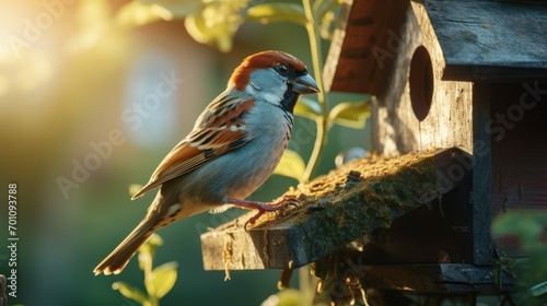House Sparrow (Passer domesticus) on a bird feeder © Ashfaq