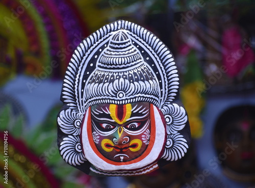 The Chhau mask is a traditional art form of Purulia, West Bengal, India photo