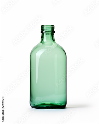 Minimal designed green water bottle with lid isolated on white background.