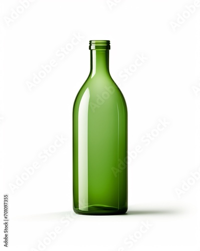 Minimal designed green water bottle with lid isolated on white background.